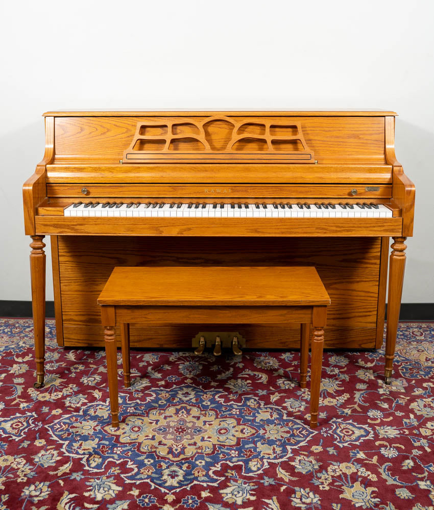 1997 Kawai 43 503M Upright Piano in Satin Oak - Limited Edition | Vintage Home Piano for Living Room, Music Studio & Collector's Display