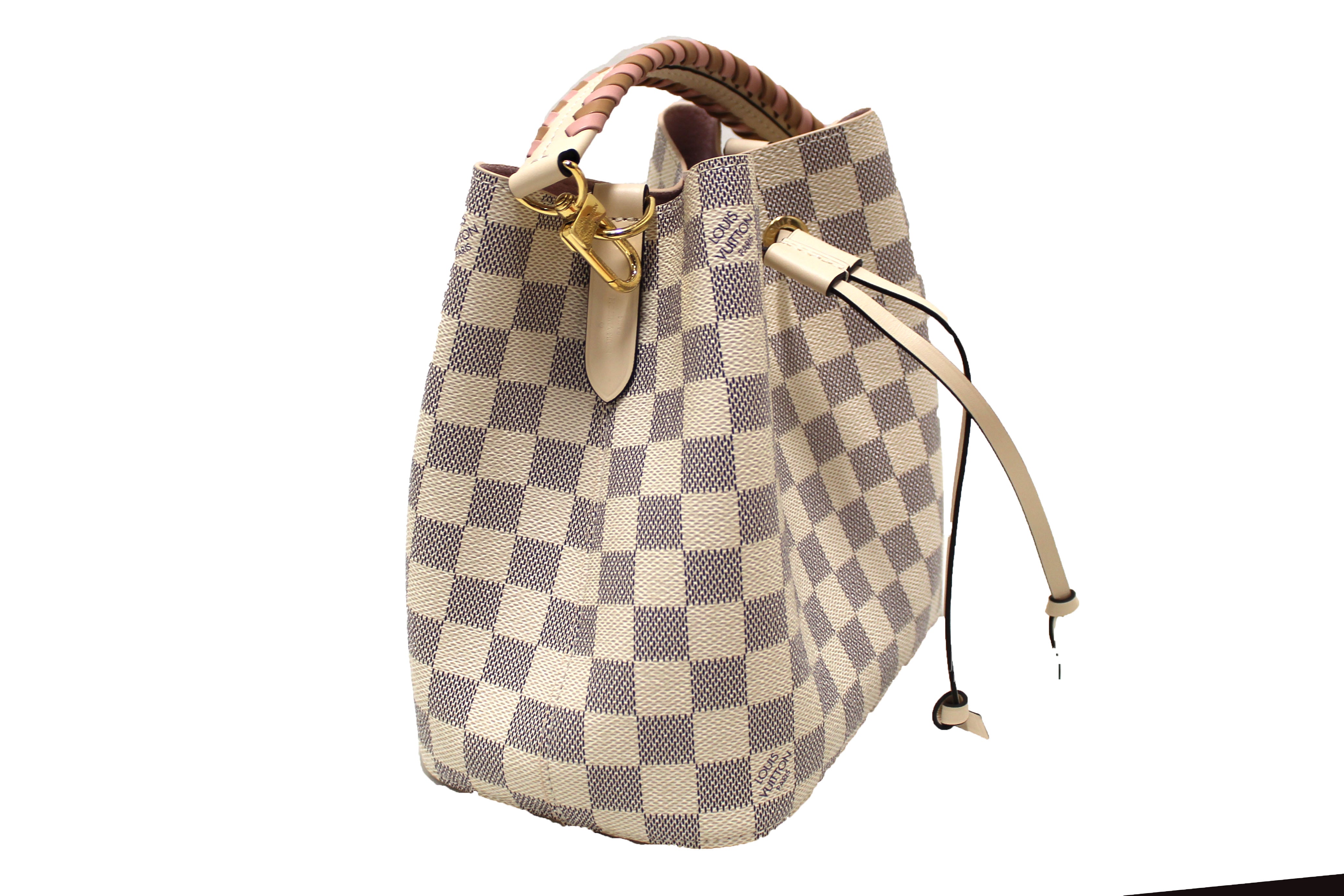 Authentic Louis Vuitton Damier Azur Canvas NeoNoe BB Crossbody Bag with Braided Handle - Luxury Designer Handbag for Women, Perfect for Work, Travel & Everyday Use