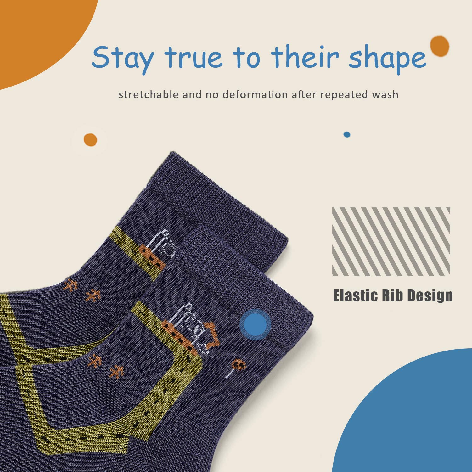 **HowJoJo Boys Cotton Crew Socks - Kids Seamless Toe Athletic Socks - Colorful Quarter Socks for Sports & Everyday Wear**