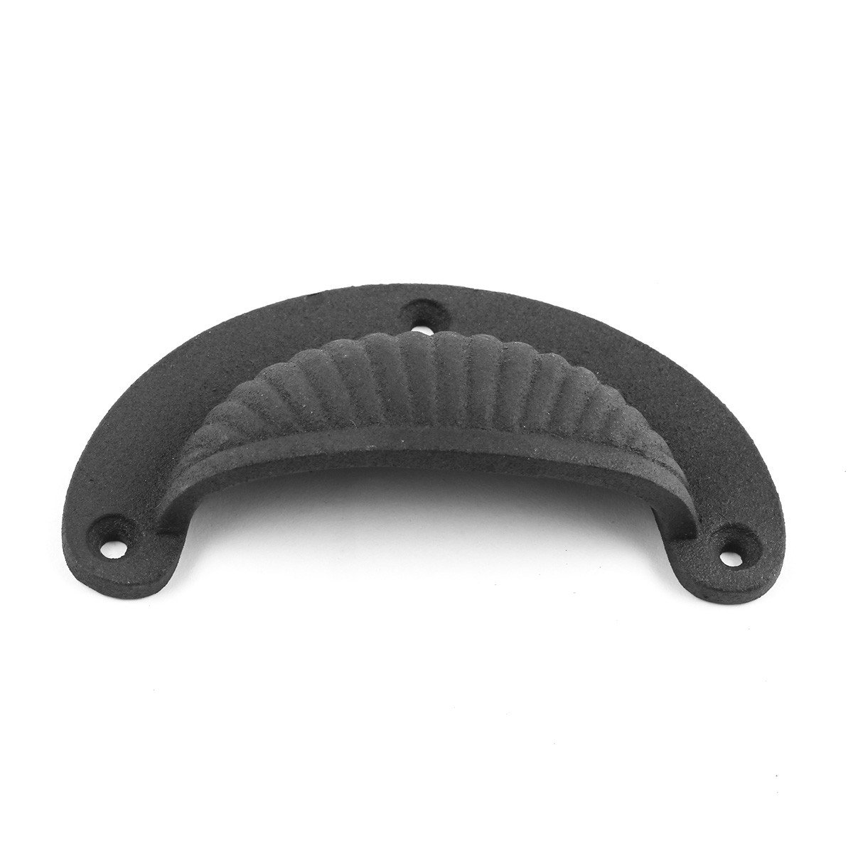 Vintage Cast Iron Cabinet Drawer Cup Pull - Antique Scalloped Design 3 1/4