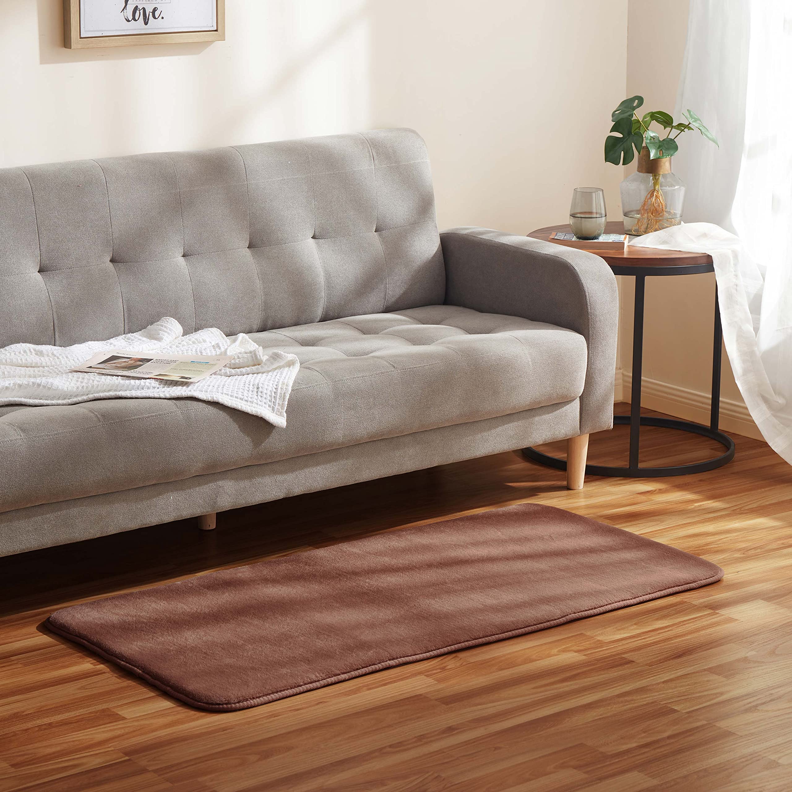 Sweet Home Collection Memory Foam Bathroom Rugs - Non-Slip, Super Absorbent Shower Mat - Soft Fluffy Rectangle Bath Mat for Bathroom Safety - Perfect for Bath, Shower & Vanity Areas