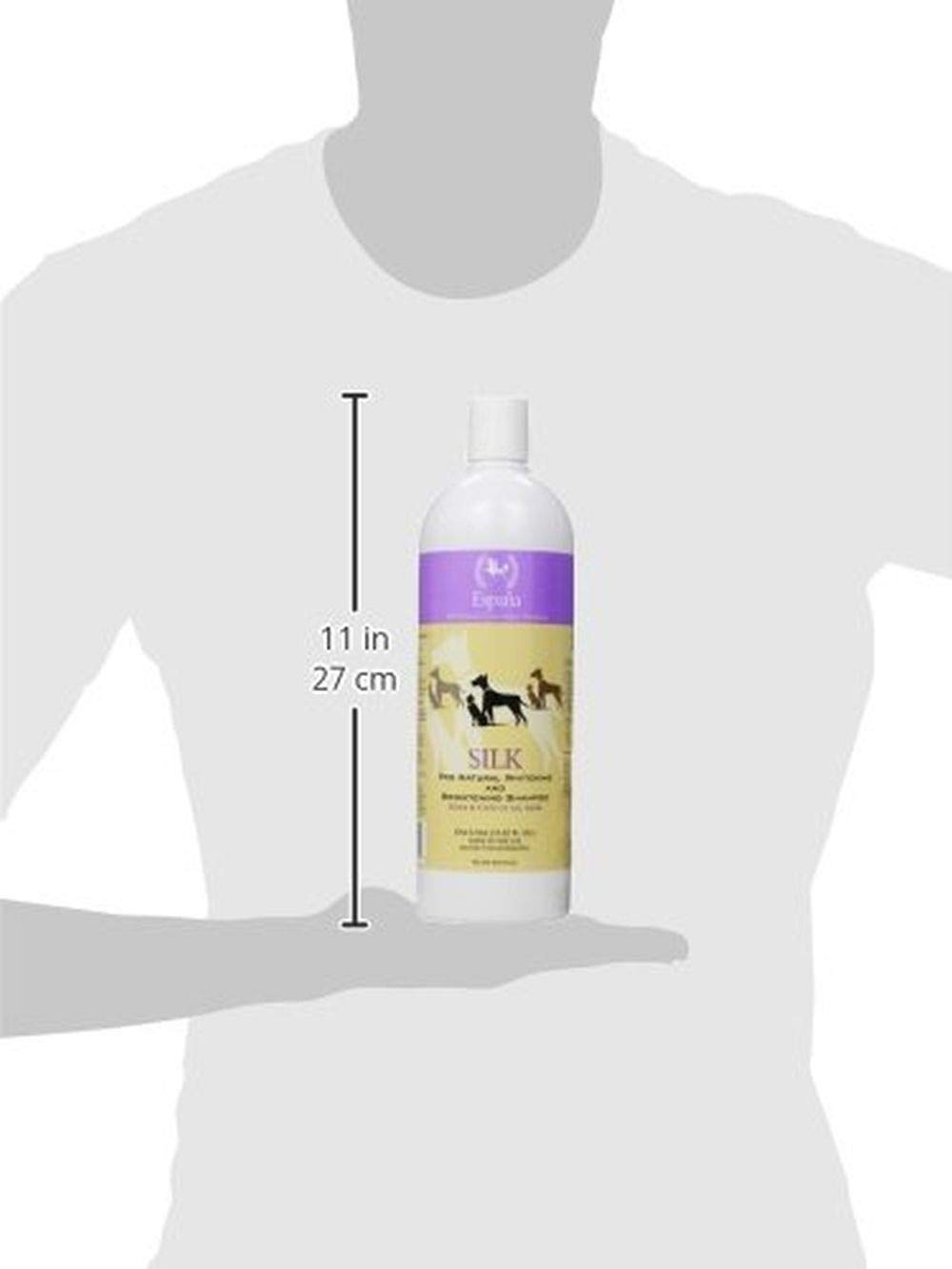 Espana Silk ESP0320DC Whitening & Brightening Shampoo for Dogs & Cats - 33.82oz Silk Protein Formula for Shiny Fur | Perfect for Show Pets & Daily Grooming