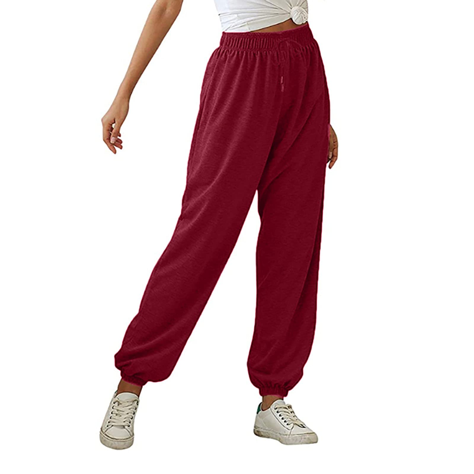 UYTOGOFE Women's Baggy Sweatpants - Elastic Waist Drawstring Lounge Joggers for Yoga, Running & Business Casual - Comfortable Active Wear Pants for Workout & Office