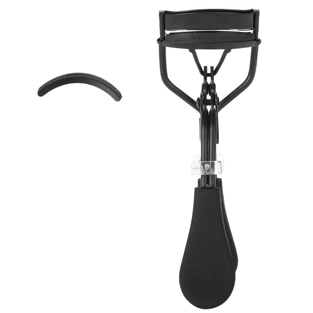 Professional Stainless Steel Eyelash Curler with Silicone Pad - Universal Fit for All Eye Shapes | Perfect for Everyday Makeup, Special Occasions & Travel (Black)