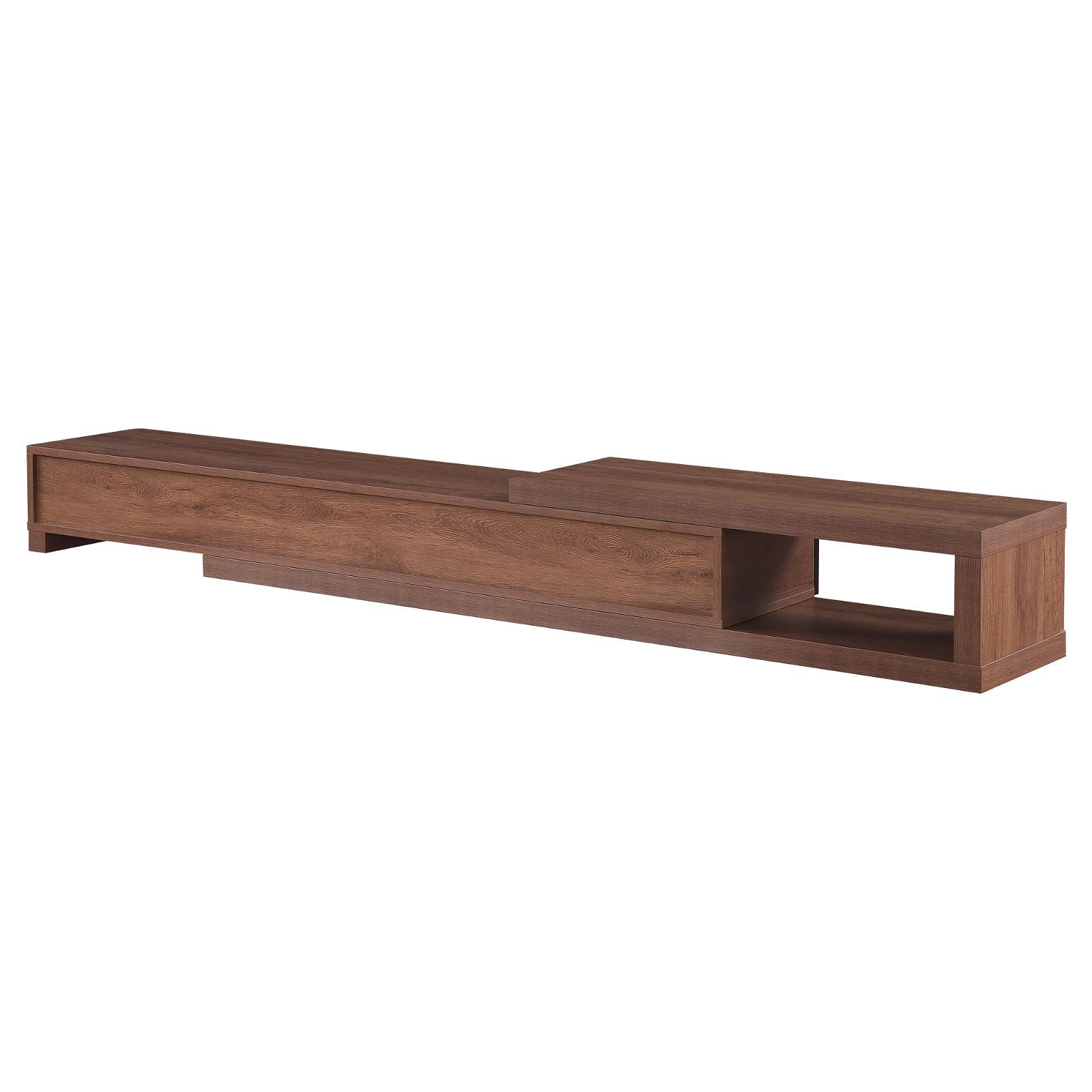 Criterion Durham Extendable TV Stand 260cm - Dark Oak Lowline Media Console for Living Room, Bedroom & Home Theater