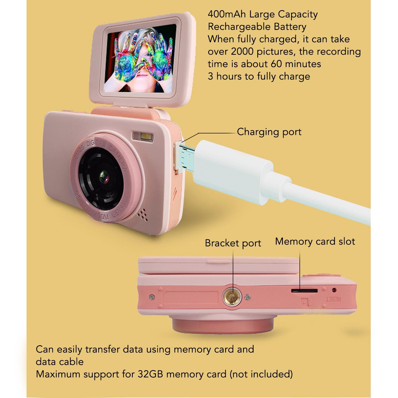 1080P Kids Digital Camera with 40MP & 2.4