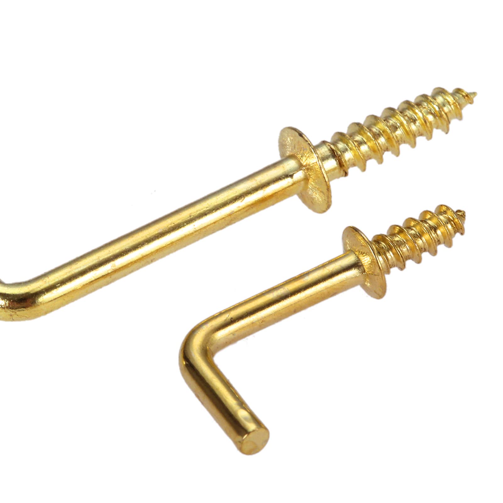 Dophee L-Shape Right Angle Screw Hooks - 10 Pack Gold Ceiling Hooks for Christmas Lights, Home Decor & Medal Hanging (54x19mm) - Perfect for Holiday Decorations, Wall Art & Trophy Display