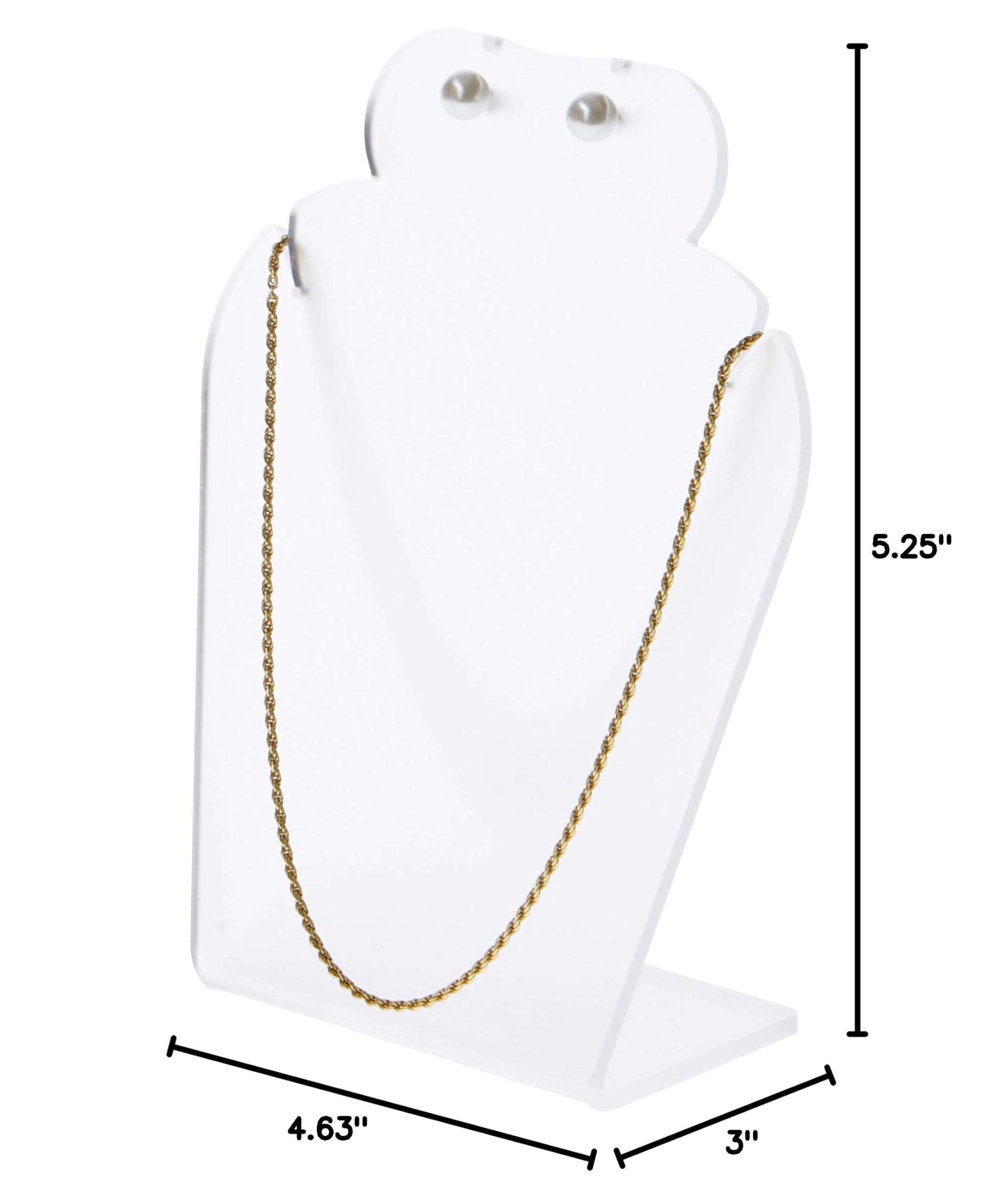 Frosted Acrylic Jewelry Display Stand for Necklaces & Earrings - 6 Pack (4.625