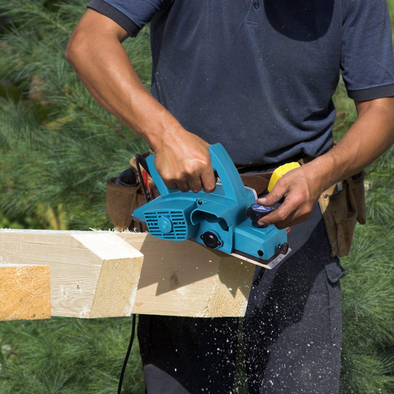 Electric Hand Planer for Wood - Professional Woodworking Tool with Aluminum Base & Self-Locking Switch | Perfect for DIY Projects, Furniture Making & Home Renovation