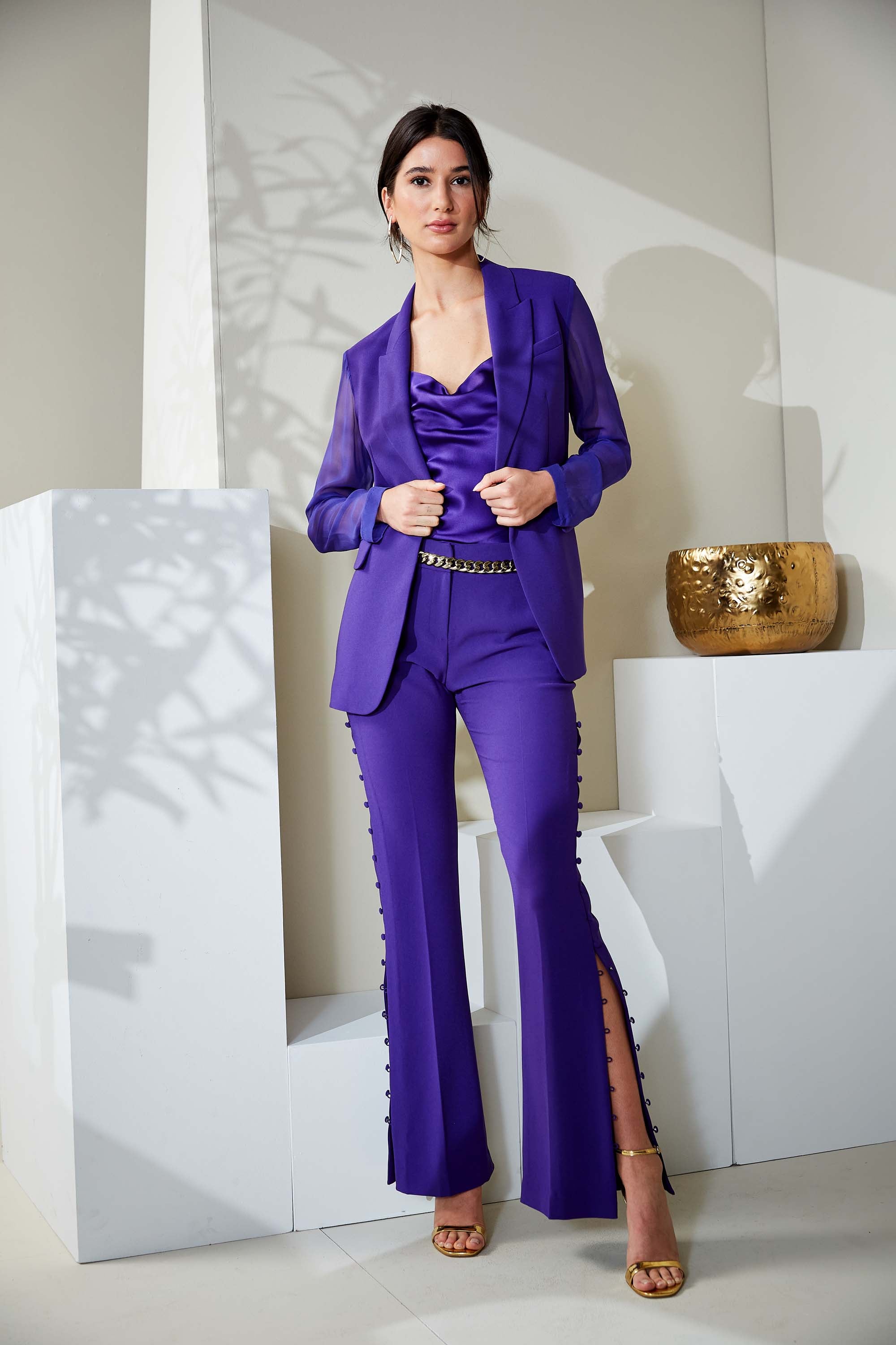 Elegant Chiffon & Crepe Blazer for Women - Office Wear, Business Attire & Formal Occasions
