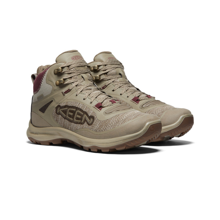 Women's Terradora Flex Waterproof Hiking Boots - Lightweight & Comfortable for Outdoor Adventures | Plaza Taupe/Windsor Wine | Perfect for Trail Hiking, Camping & Mountain Climbing