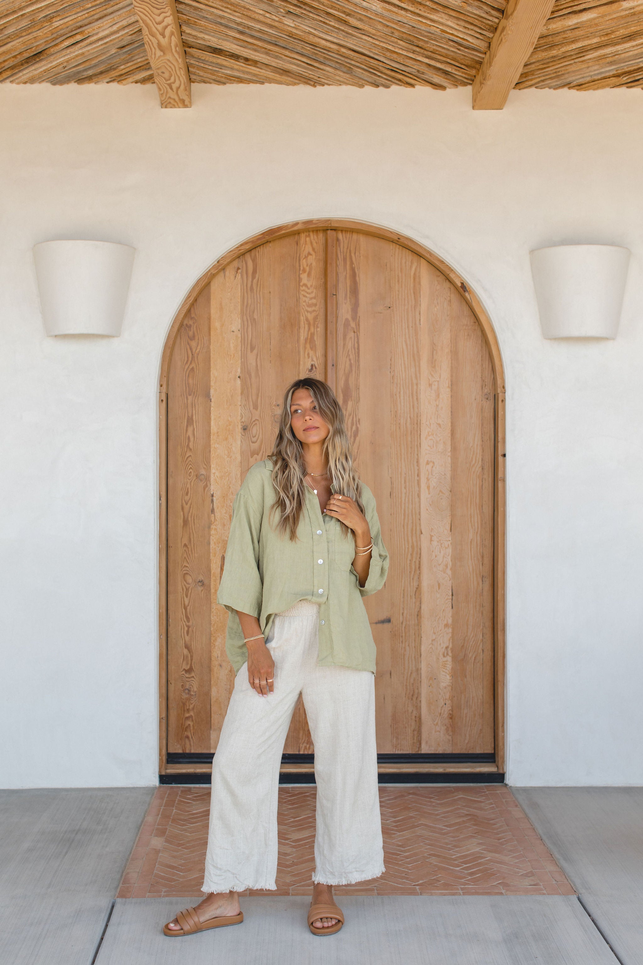 Sea Breeze Washed Linen Top for Women - Soft & Breathable Summer Blouse - Perfect for Beach Vacations, Casual Outings & Boho Style