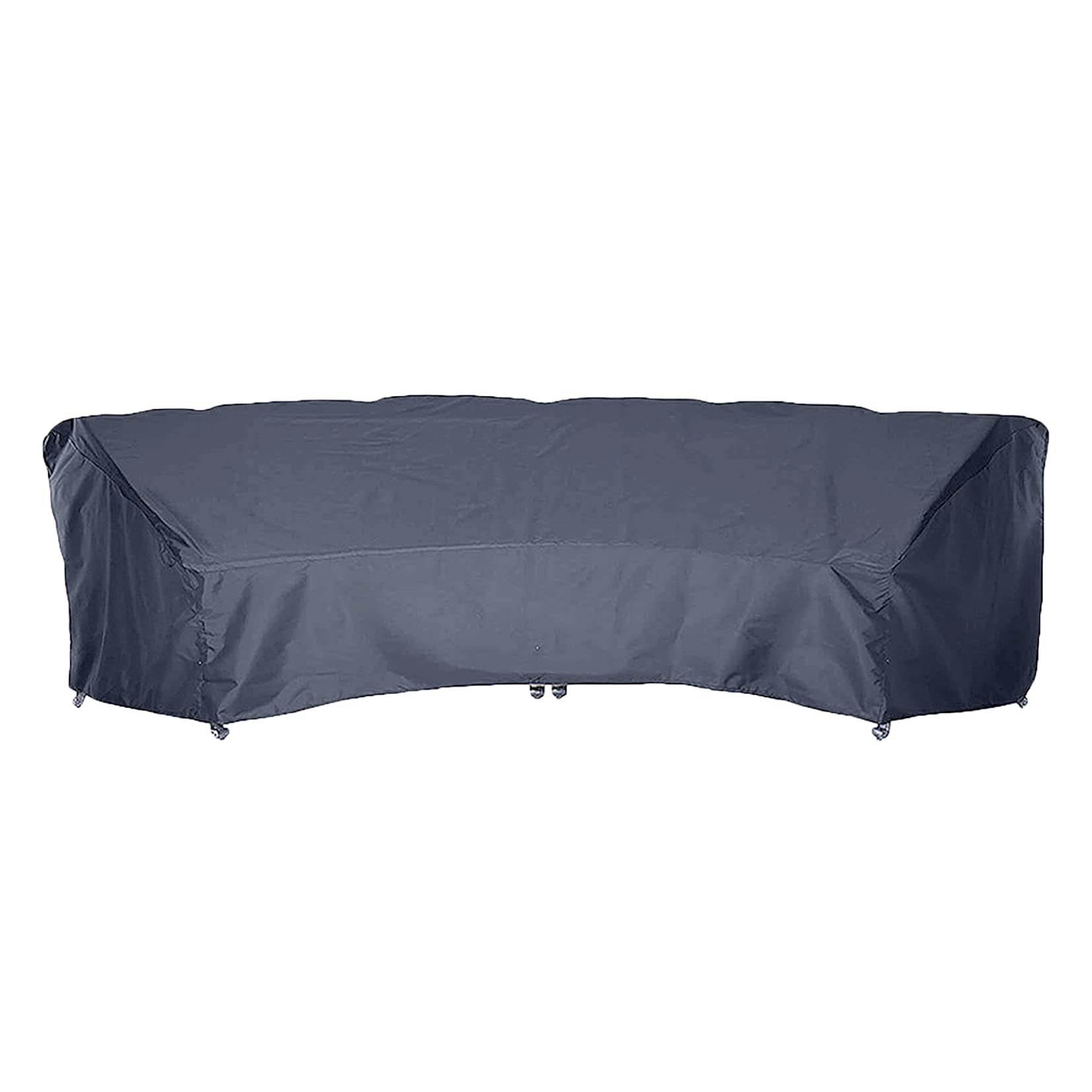 J&C 420D Waterproof Heavy Duty Patio Curved Sofa Cover - Extra Large Outdoor Sectional Furniture Protector for Winter, Lawn & Garden - Perfect for Backyard, Deck, and Poolside Furniture Protection