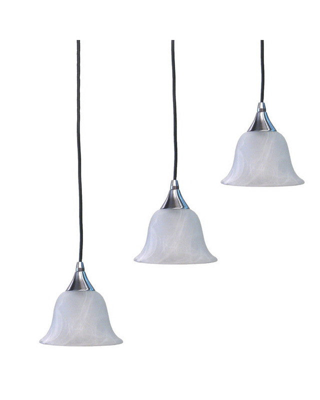Epiphany Lighting PCF6BN 105112 Modern 3-Light Pendant Chandelier in Brushed Nickel Finish - Perfect for Dining Room, Kitchen Island, or Entryway Lighting