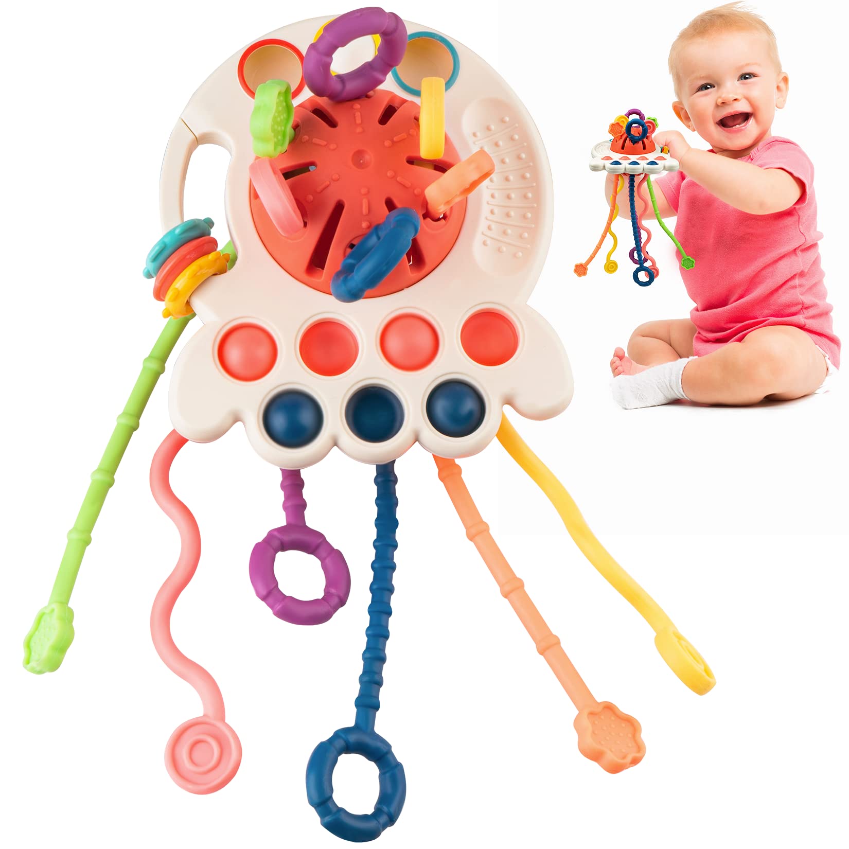 Montessori Sensory Toys for Babies 6-18 Months | Motor Skills Development & Pull String Activity Toy for Toddlers 1-6 Years Old | Perfect for Early Learning, Daycare & Playtime at Home