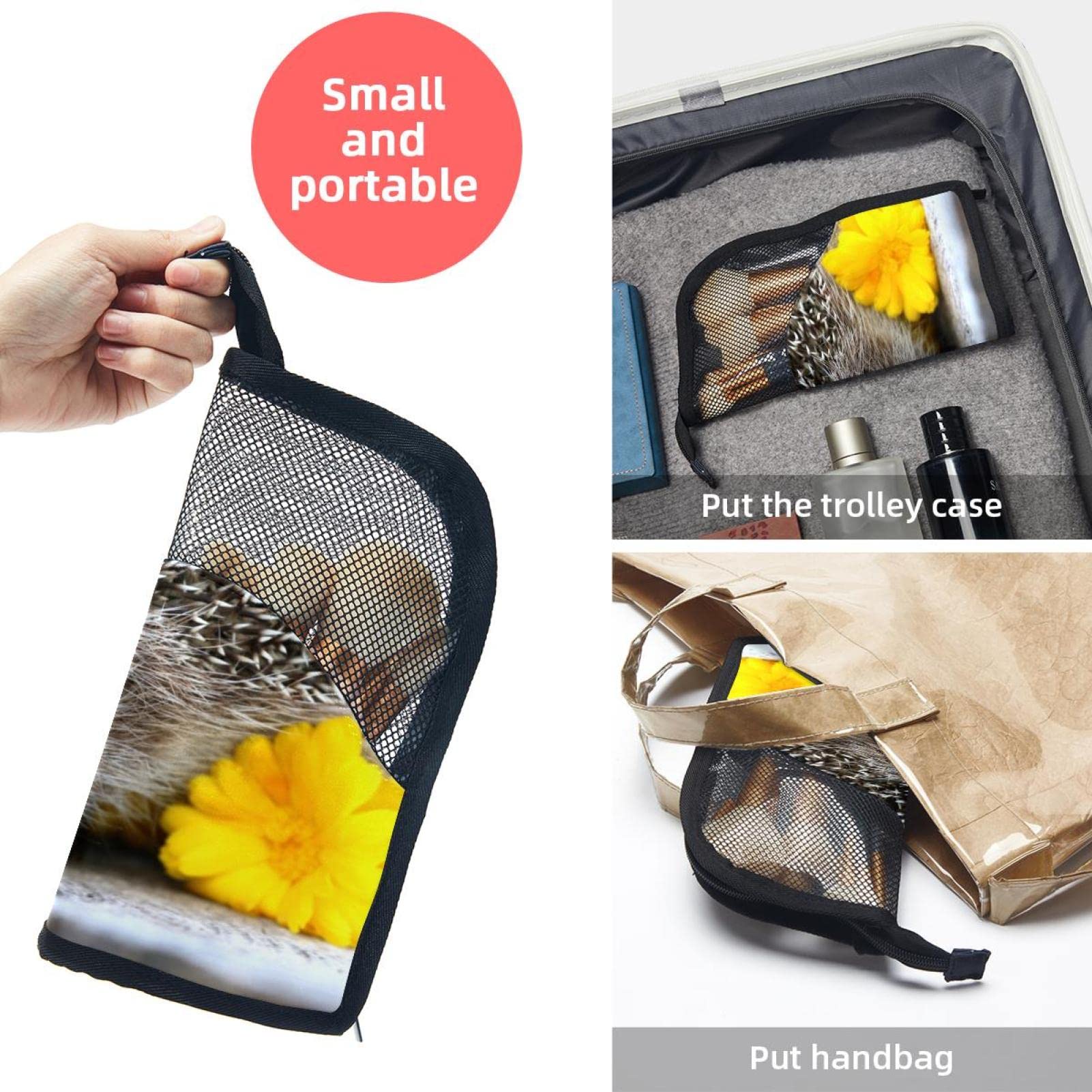 Portable Makeup Brush Organizer Bag with 12 Slots - Cute Animal Daisy Design - Travel Makeup Brush Holder Case for Professional Artists & Beginners (Perfect for Travel, Home Vanity & Makeup Storage)