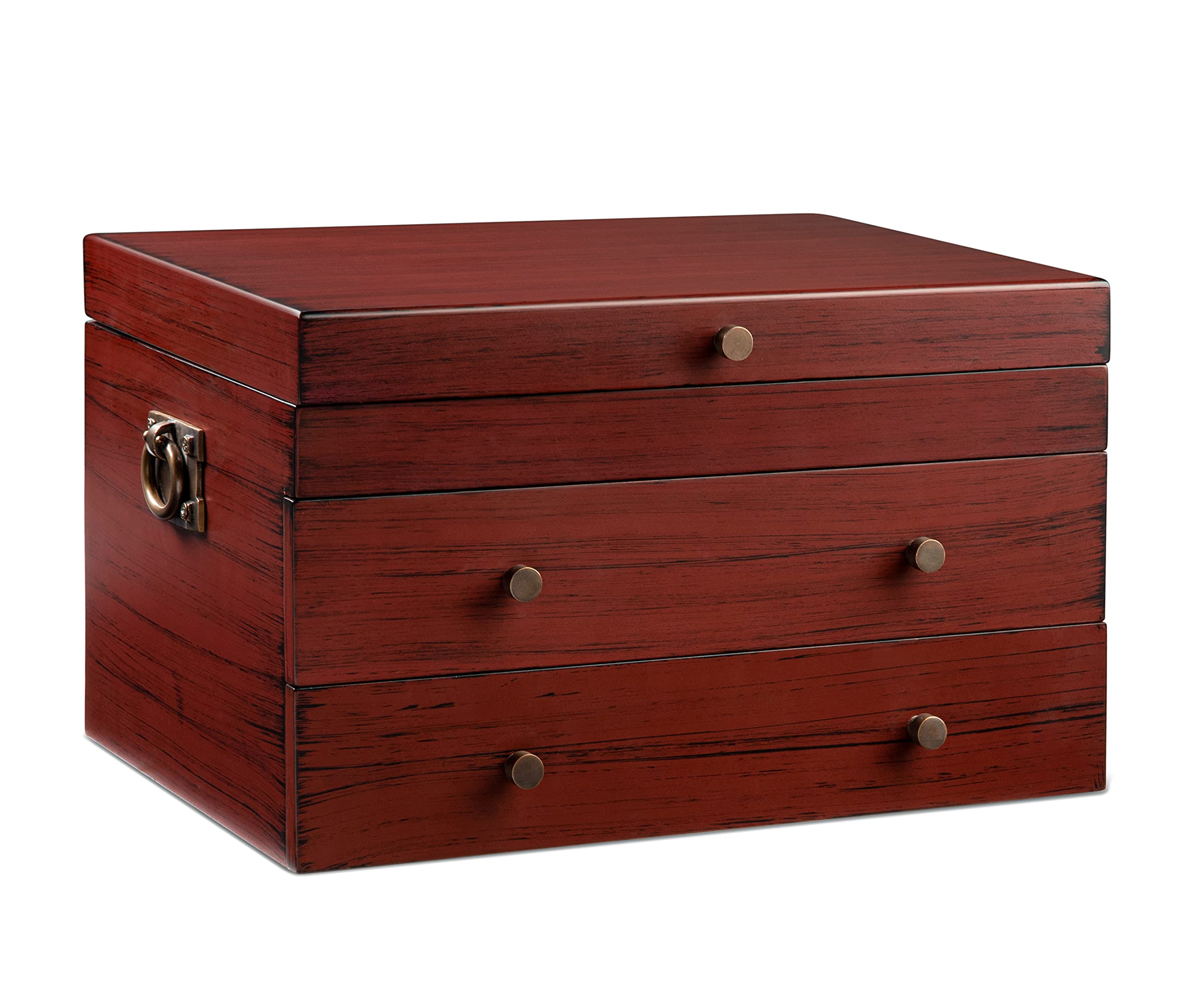 Royalty Art Fine Silverware Storage Box with Pull-Out Drawer - 15” x 11” Large Kitchen Organizer for Flatware, Utensils & Cutlery - Elegant Countertop Decor for Dining Room & Kitchen - Perfect for Hosting, Gifting & Home Organization