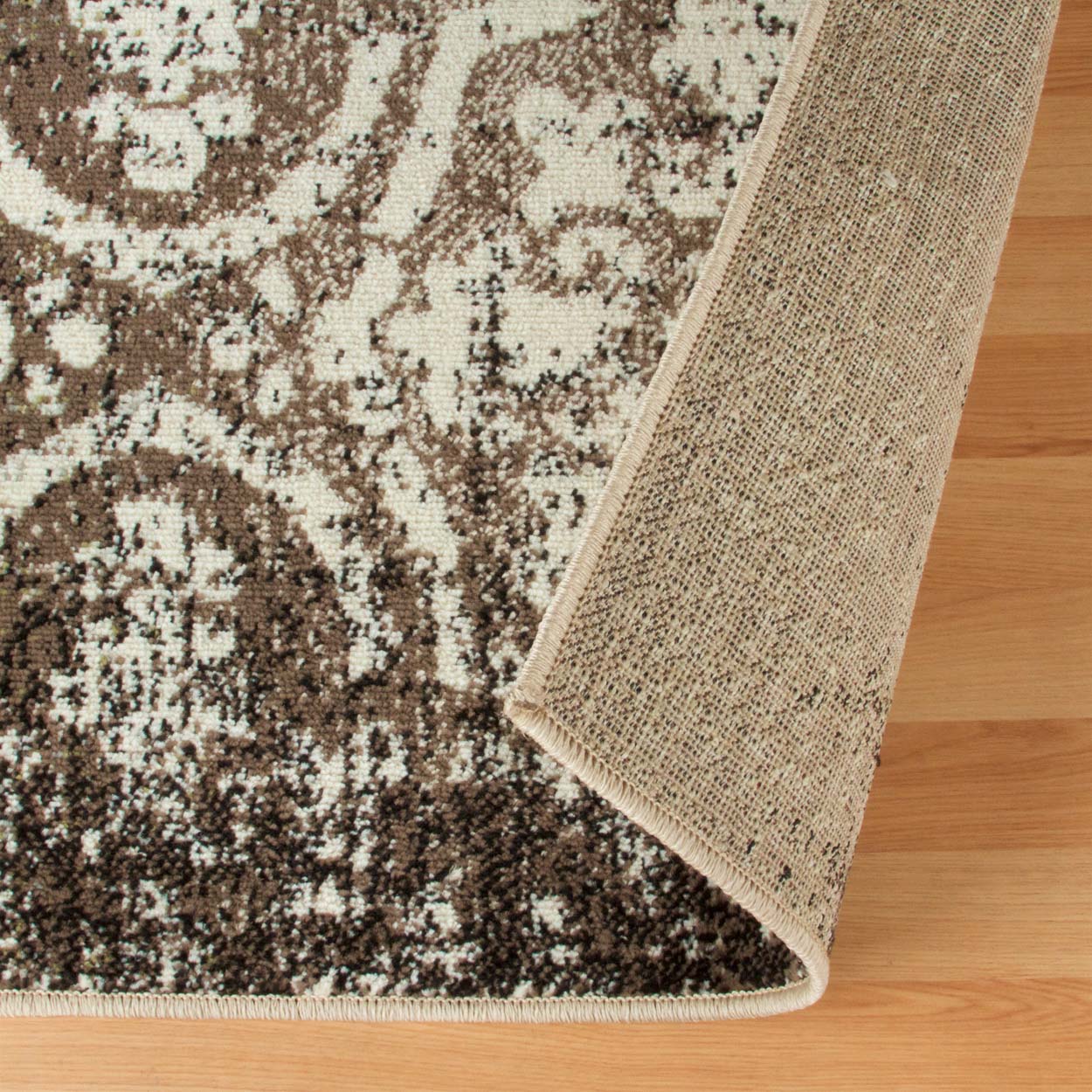 Bristol Distressed Abstract Damask Indoor Area Rug - Non-Slip Living Room Carpet Runner for Bedroom, Hallway & Entryway Decor