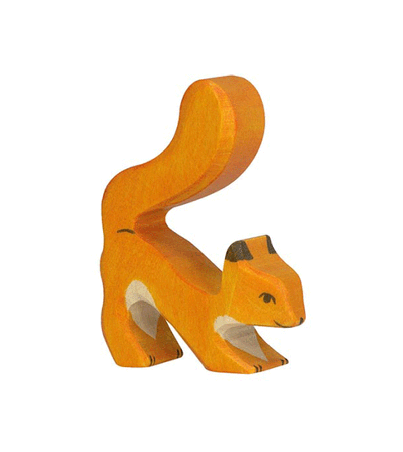 Holztiger Handcrafted Wooden Stretching Squirrel Toy - Natural Wooden Animal Figurine for Waldorf & Montessori Play, Kids Room Decor, and Educational Storytelling