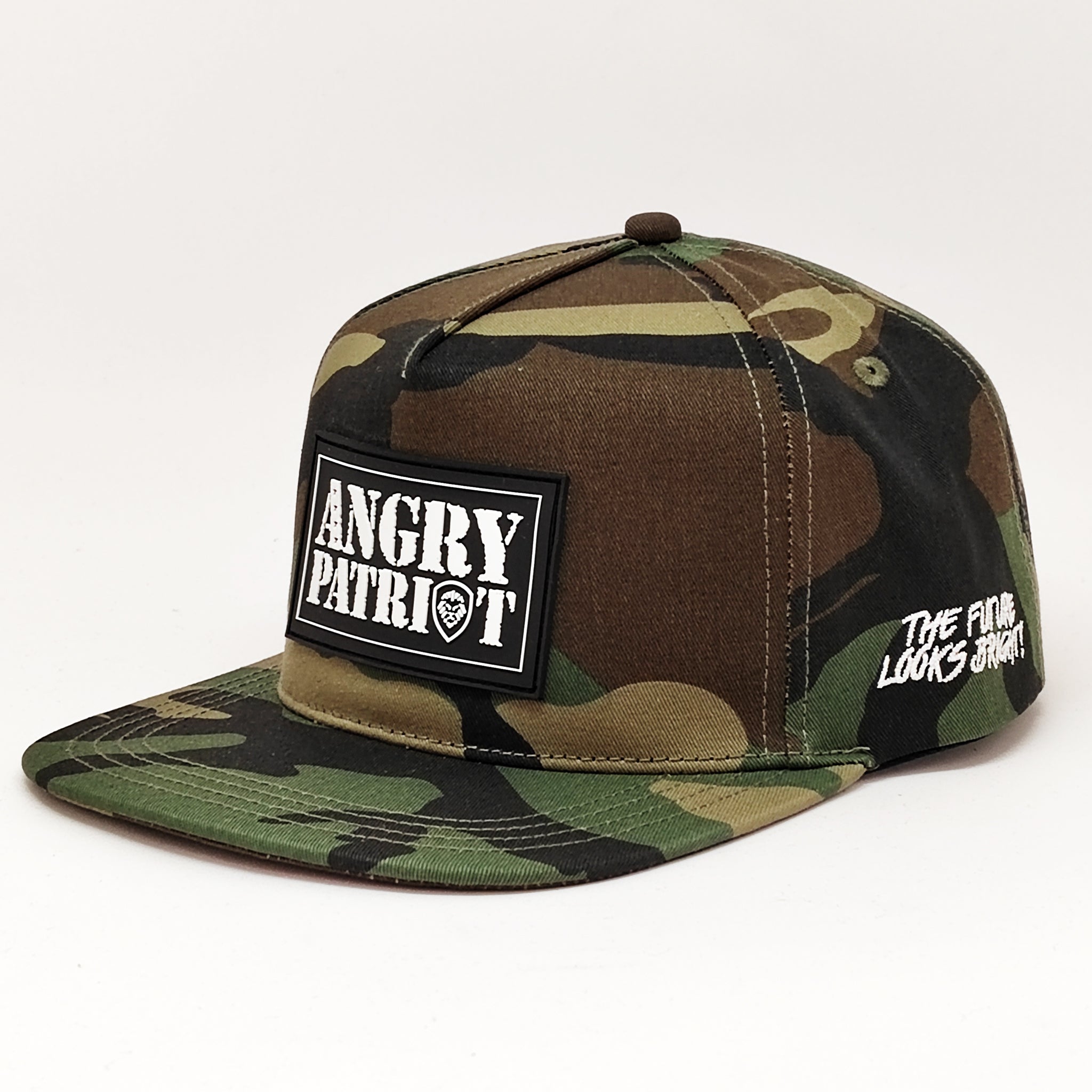 Angry Patriot Patch Flat Bill Snapback Hat - Patriotic American Flag Cap for Men & Women - Perfect for 4th of July, Veterans Day & Outdoor Events