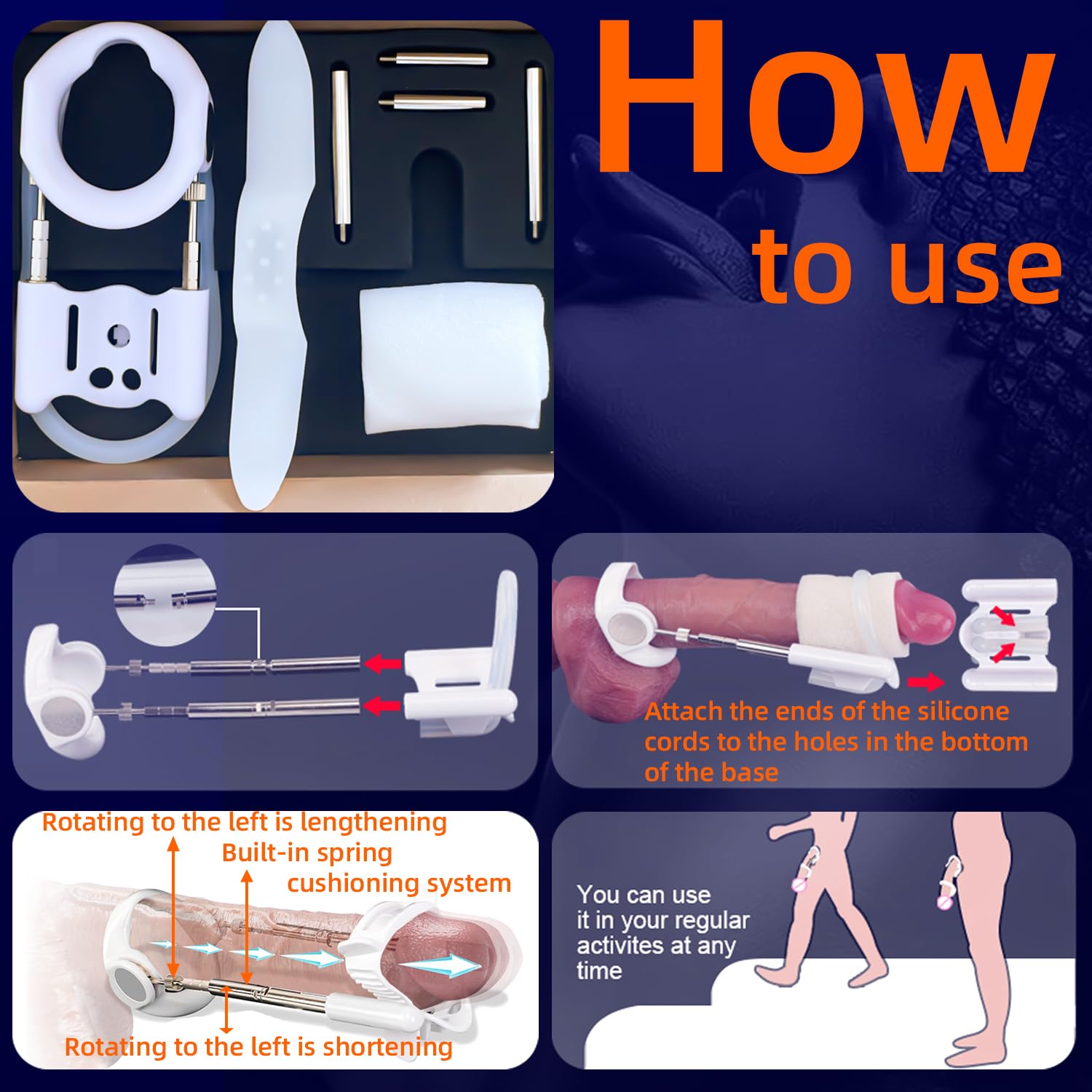 **Adjustable Penis Extender Stretcher Kit for Men – Effective Male Enlargement Traction Device with Comfortable Wearable Design – Enhance Size & Confidence for Intimacy & Performance**
