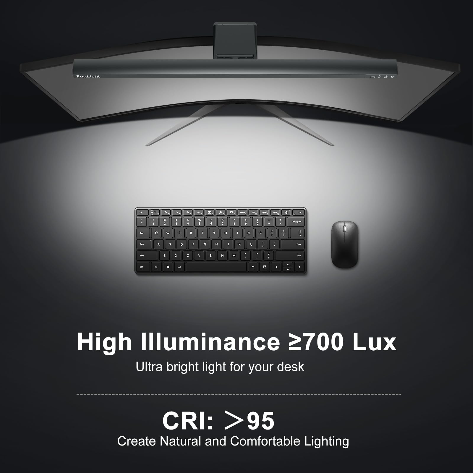 Computer Monitor Light Bar with Auto On/Off & Motion Sensor - Touch Control Eye-Caring Desk Lamp for Home/Office/Gaming - Reduces Screen Glare & Saves Space - Perfect for Work, Study & Nighttime Computer Use