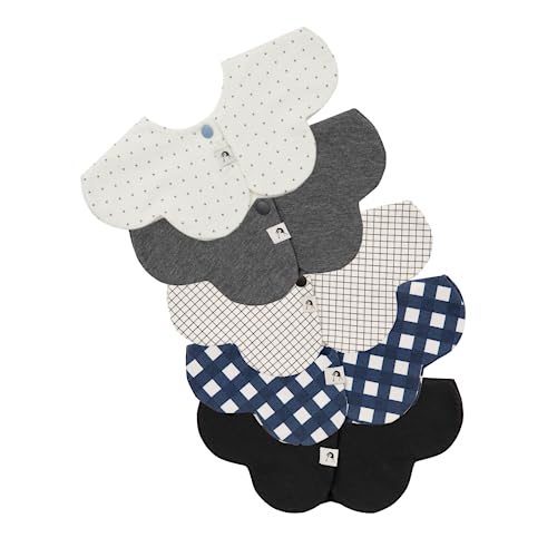 Set 6 - Black, Charcoal, Grid, Navy Gingham, Blue Dot