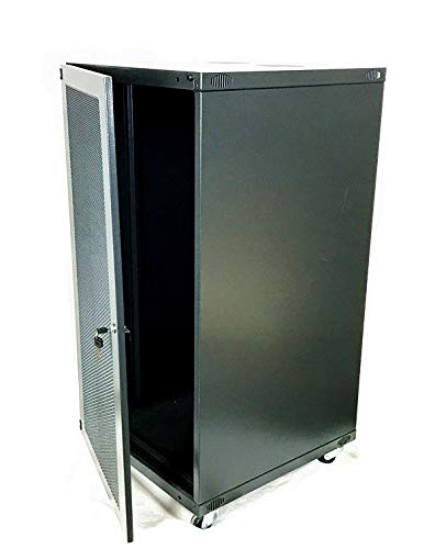 18U Wall Mount Server Rack Cabinet with Lockable Glass Door - Network Equipment Enclosure for Data Centers, Offices & Home Use