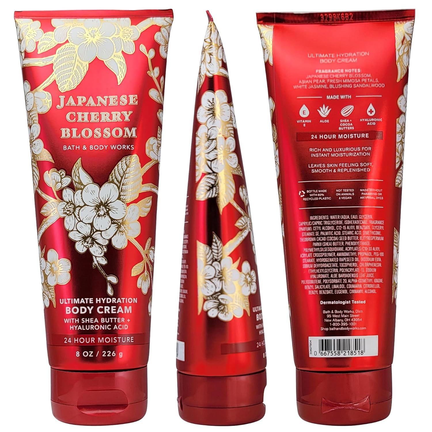 Japanese Cherry Blossom Shea Butter Body Cream for Women - Hydrating Moisturizer for Dry Skin, Softening Lotion for Bath & Shower - Perfect for Spa Day, Gift Sets & Self-Care Routine