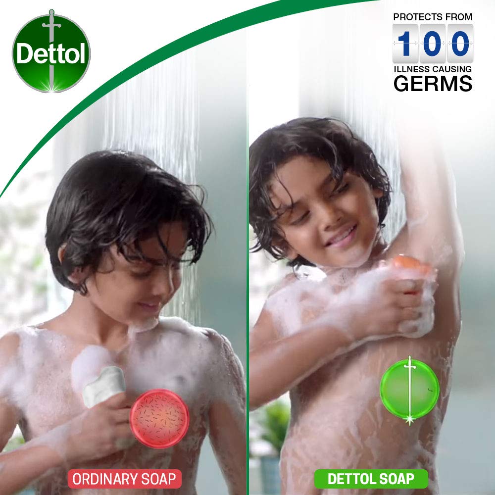 Dettol Original Antibacterial Bathing Soap - 125g (Pack of 4) | Kills Germs & Bacteria | Ideal for Daily Hygiene, Showering & Skin Protection