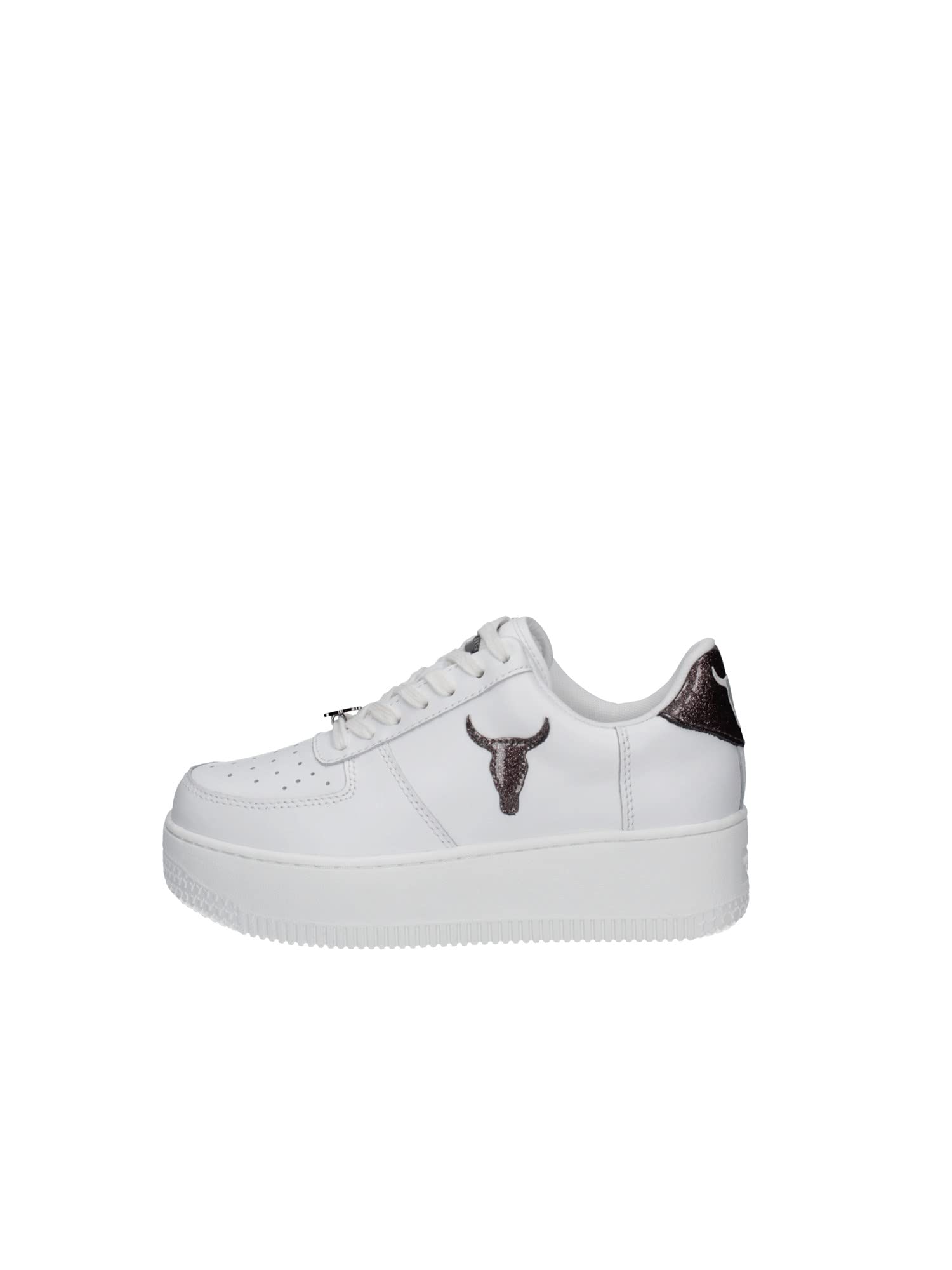 WINDSOR SMITH WSPRICH WHTGUNGP Women's Sneakers - Comfortable White & Gold Casual Shoes for Walking, Running & Gym Workouts