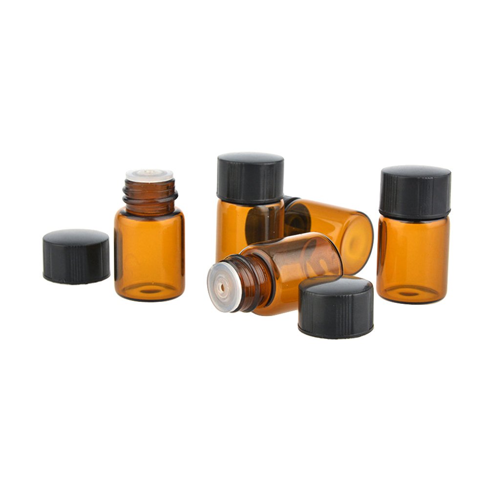 25 Pack 3ml Refillable Amber Glass Essential Oil Bottles - Mini Empty Aromatherapy Bottles for DIY Blends, Travel & Gifts - Leakproof Dropper Bottles for Essential Oils, Perfumes & CBD Oils