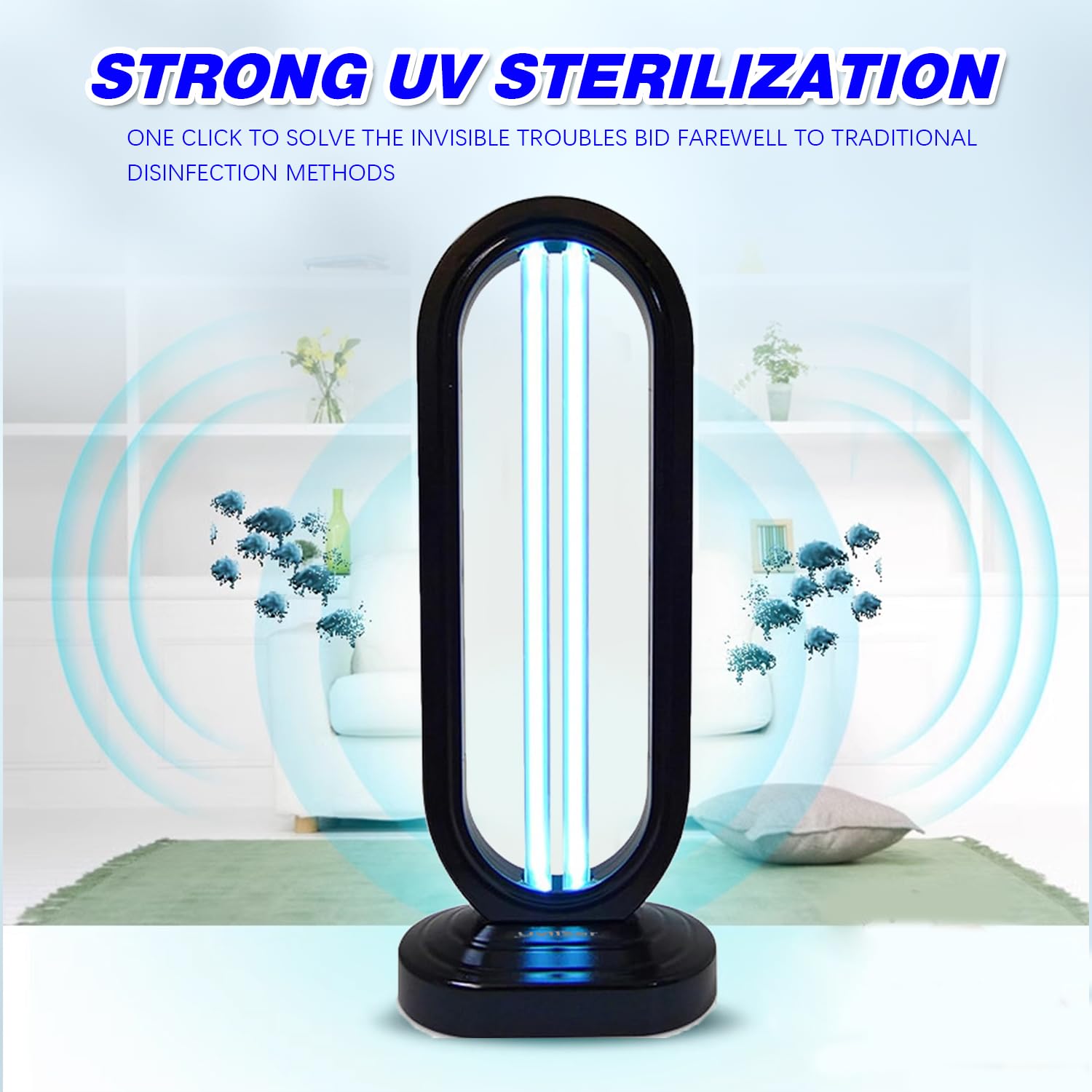 UVLIZER UVO254 Home Disinfection Tower - 60W 110V UV Sanitizer with 3-Speed Timer & Remote Control | Ozone Generator for Basement, Bedroom, Kitchen | Eliminates Germs, Bacteria & Viruses | Ideal for Home, Office & Travel Use