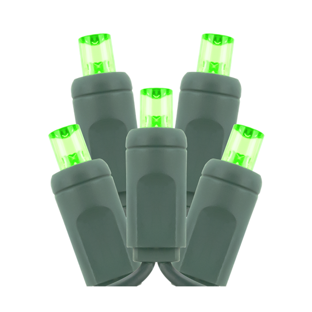 5MM Green LED Light Strand with Green Wire - Perfect for Christmas Tree Decorations, Party Lights, and Home DIY Projects