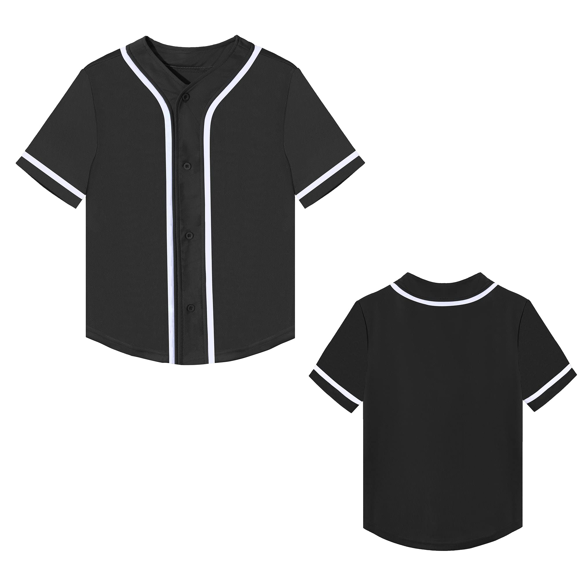 BAICAIYU Kids Baseball Jersey & Tube Socks Set - Youth Boys Softball V-Neck Tee with Boneless Socks - Breathable Sports Shirt for Baseball, Softball, Casual Wear - Perfect for Games, Practice & Everyday Play