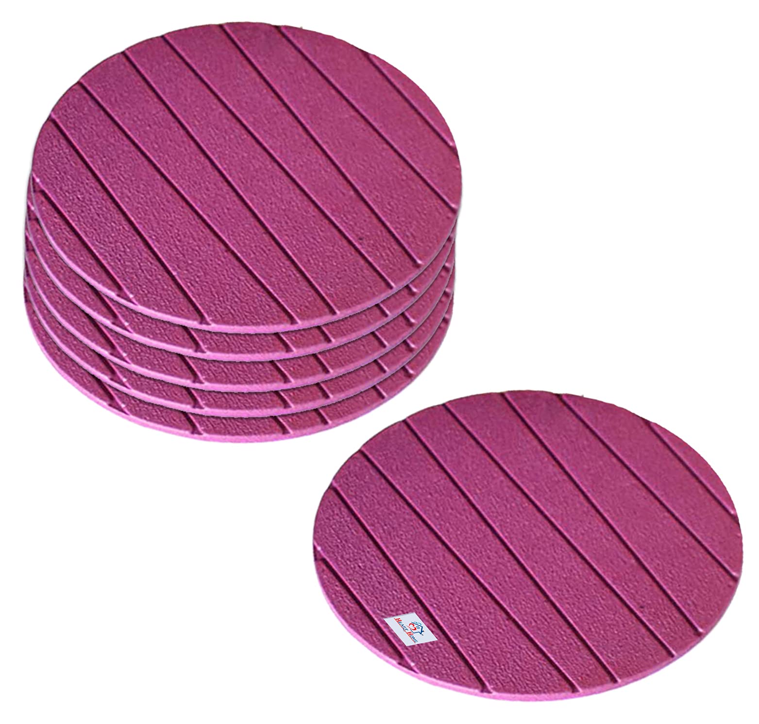 Heart Home Soft EVA Foam Non-Slip Heat Insulation Coasters Set of 6 - Purple Coaster Pads for Tea, Coffee, Mugs, Beer Cans & Bar Glasses | Perfect for Dining Table, Kitchen Counter & Office Desk