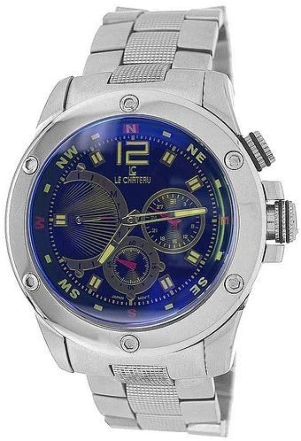 Le Chateau #5701-M2 Men's Stainless Steel Multi-Function Sports Watch with Chronograph, Date Display & Water Resistance - Perfect for Running, Gym & Outdoor Activities