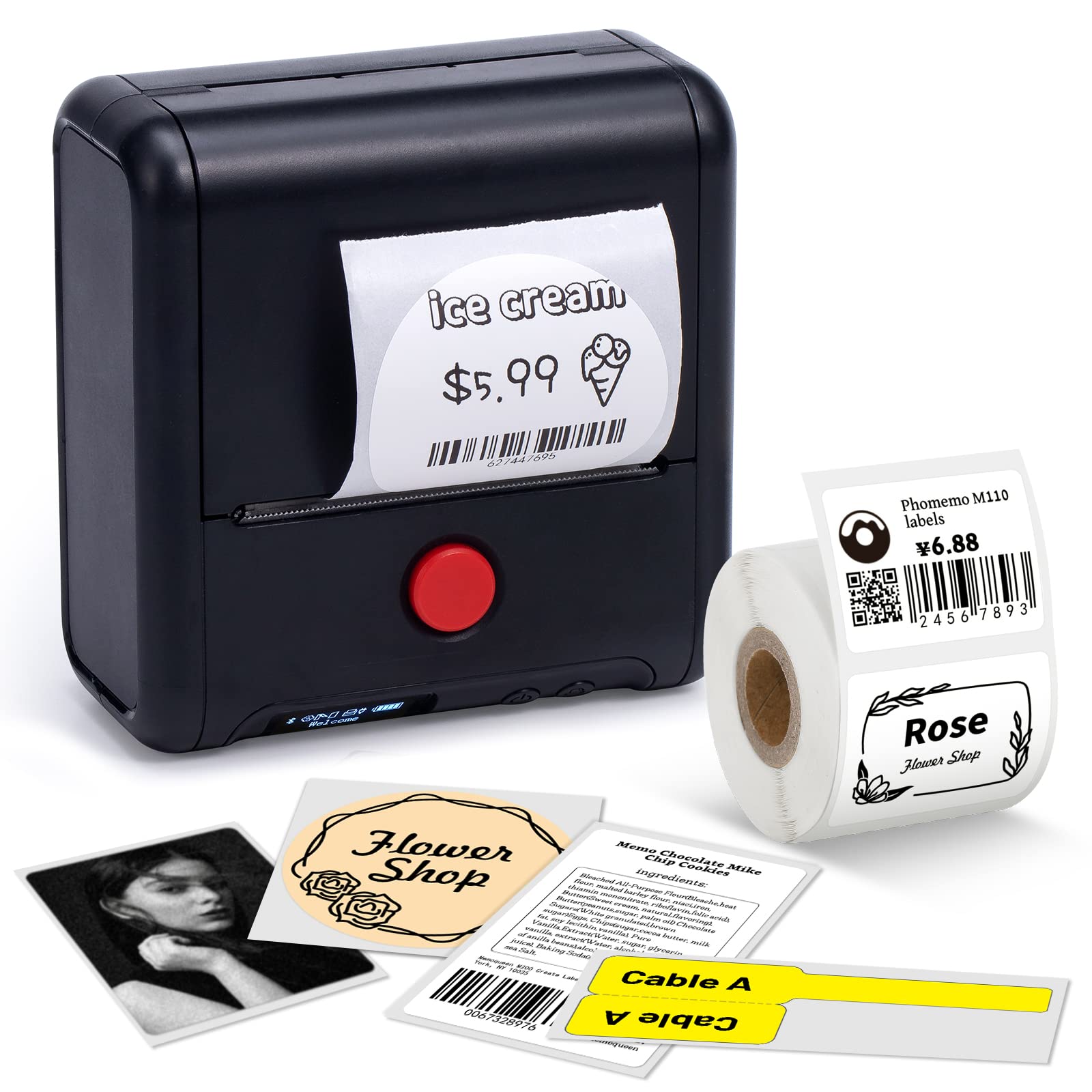 Memoqueen M200 Portable Bluetooth Barcode Label Printer - 3