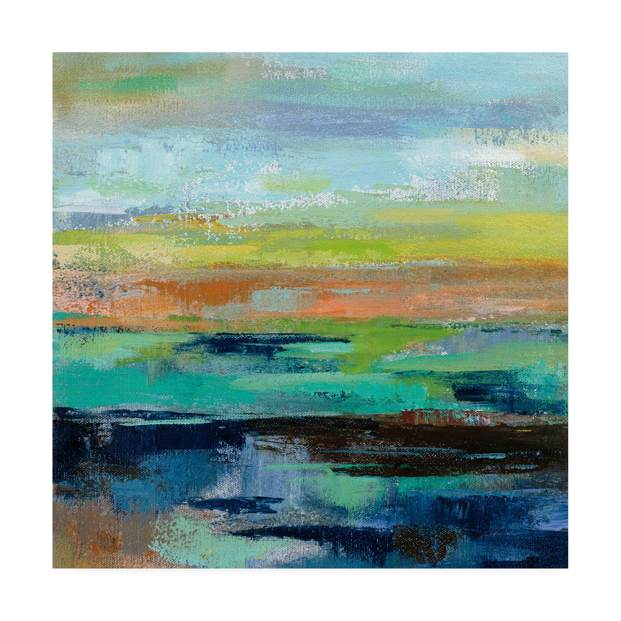 Trademark Fine Art - Delmar Sunset III by Silvia Vassileva, 18x18 Inch Wall Art Canvas Print - Perfect for Living Room, Bedroom & Office Decor