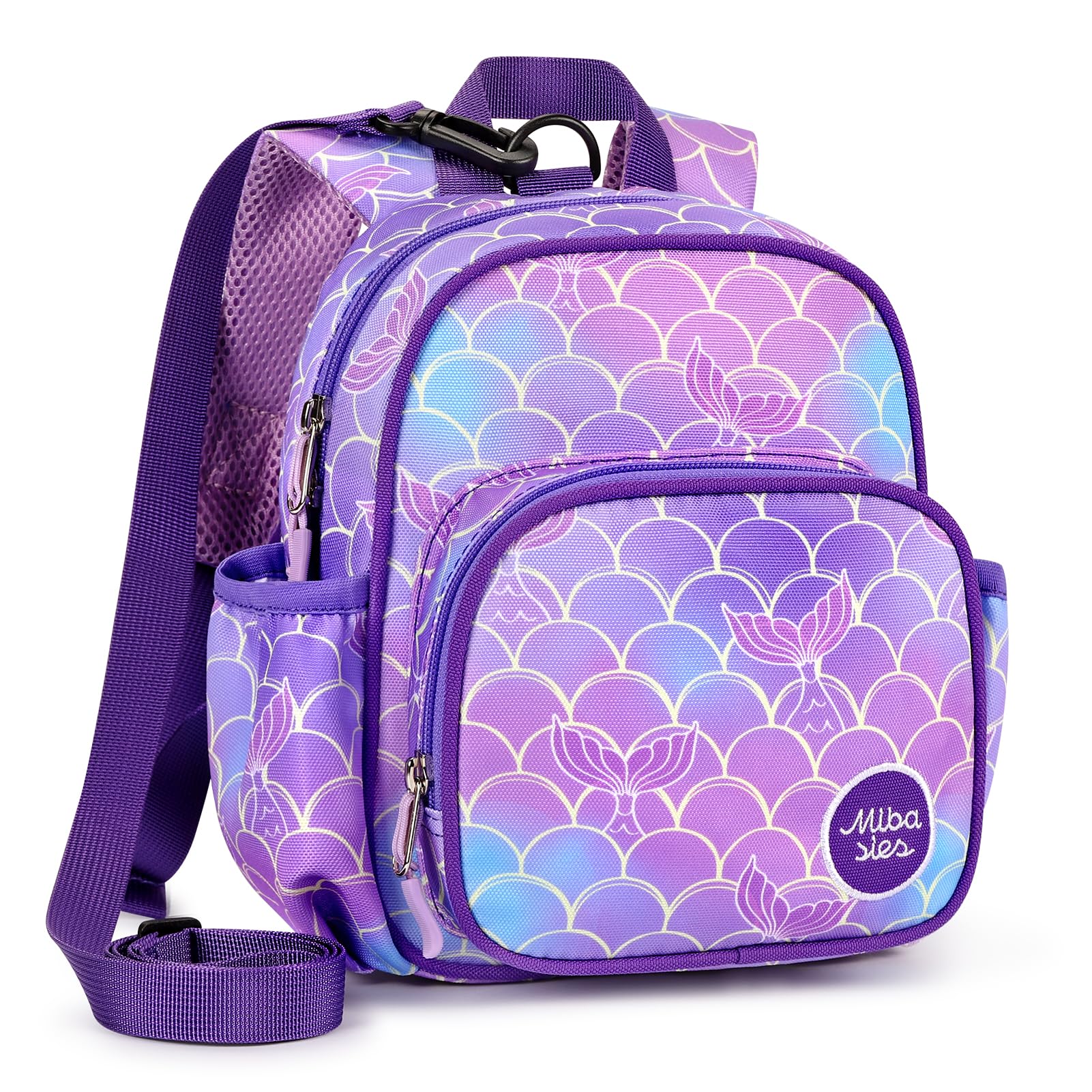 Mibasies Toddler Backpack Leash for Kids 1-3 Years - Anti-Lost Baby Harness with Adjustable Strap, Mermaid Purple Backpack for Girls & Boys | Perfect for Travel, Shopping & Outdoor Adventures