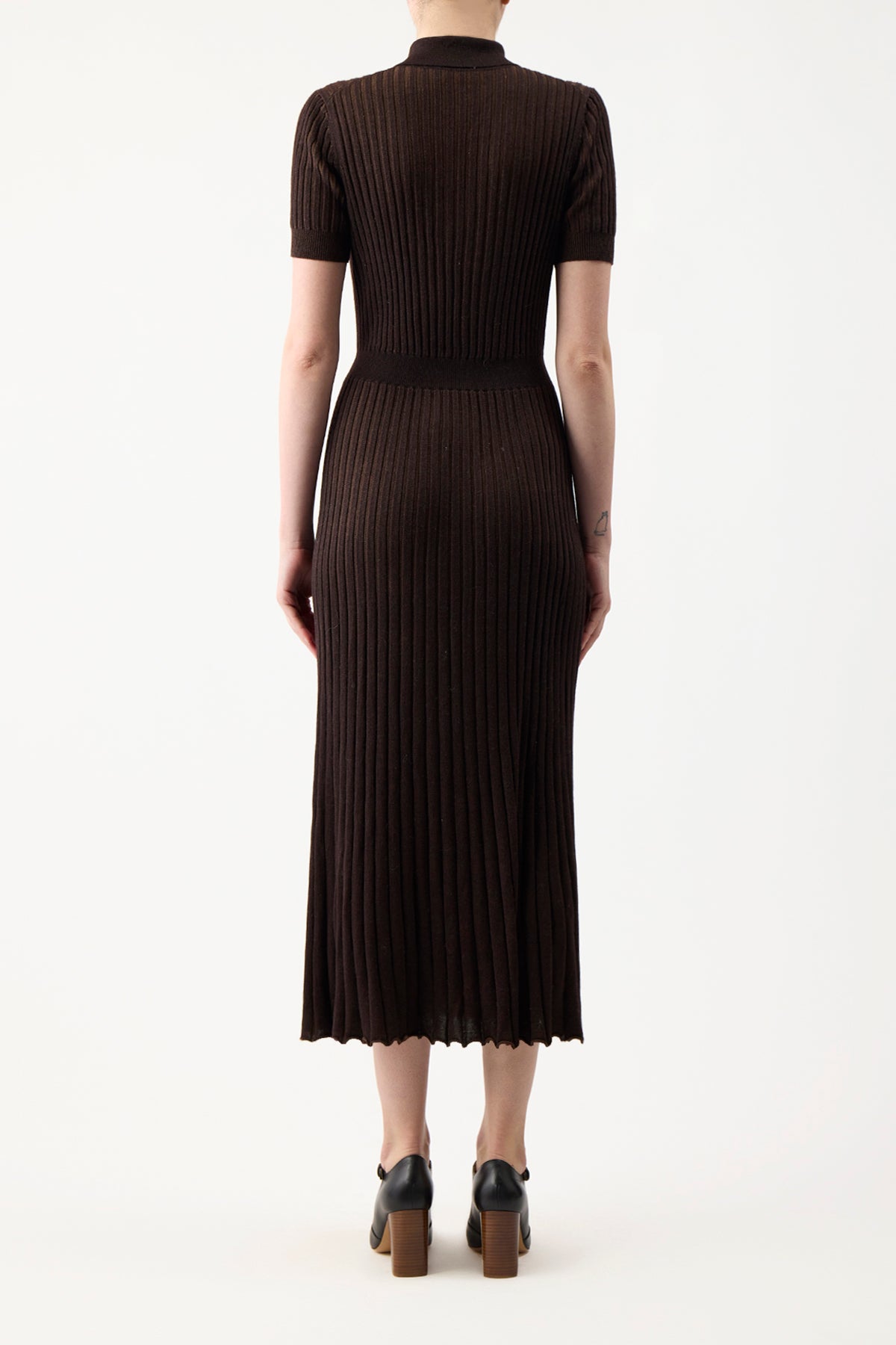 Amor Knit Midi Dress - Soft Chocolate Cashmere Silk Blend Women's Dress for Fall & Winter | Perfect for Office, Date Night & Holiday Parties
