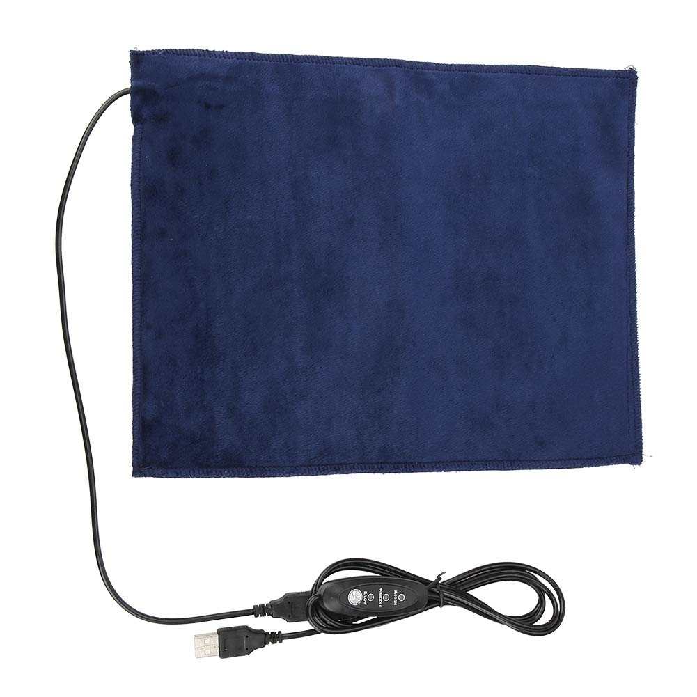 USB Electric Heating Pad with Timer - 24x30cm Soft Cloth Warmer for Back Pain Relief, Muscle Relaxation & Cold Weather Comfort - Perfect for Home, Office and Travel Use