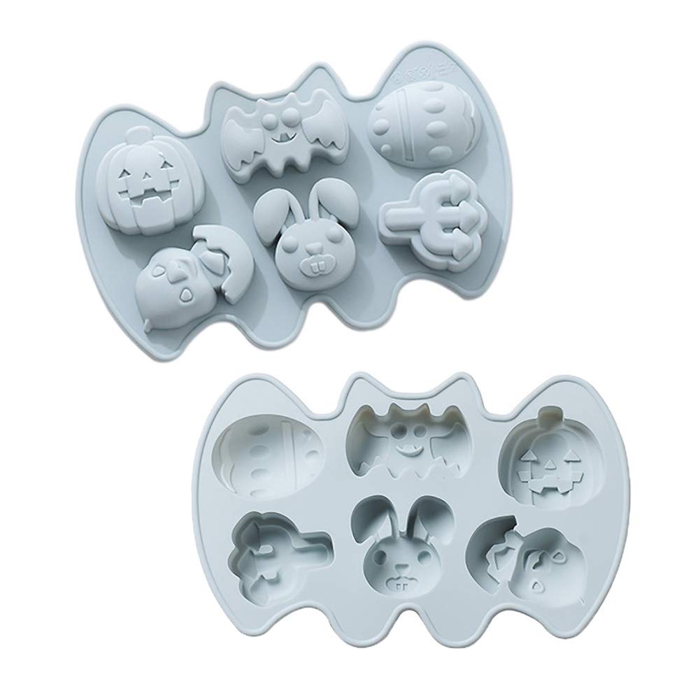 KINGBOO Halloween Silicone Candy Mold - Bat Shaped Chocolate & Cake Decorating Tool, Ice Cube Tray for Baking - Perfect for Halloween Parties, DIY Treats & Spooky Desserts