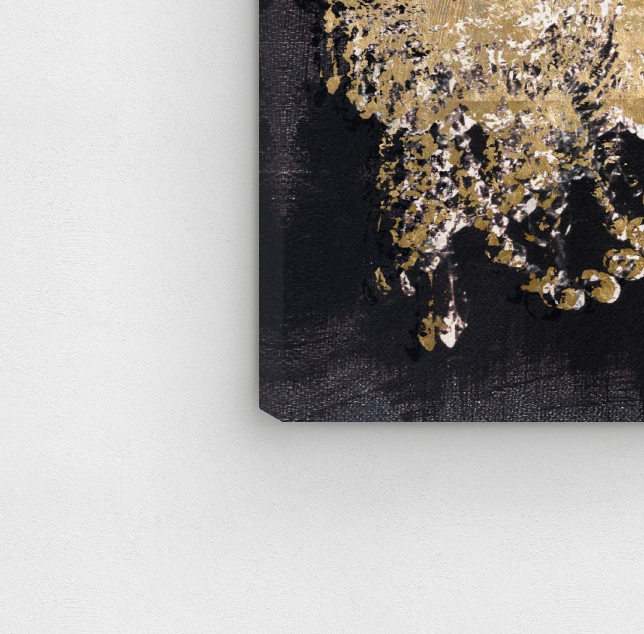 Oliver Gal Artist Co. 'Chandelier Gold' Fashion Glam Wall Art Canvas Print - 15x10 Inch Black Frame Home Decor for Living Room, Bedroom & Office