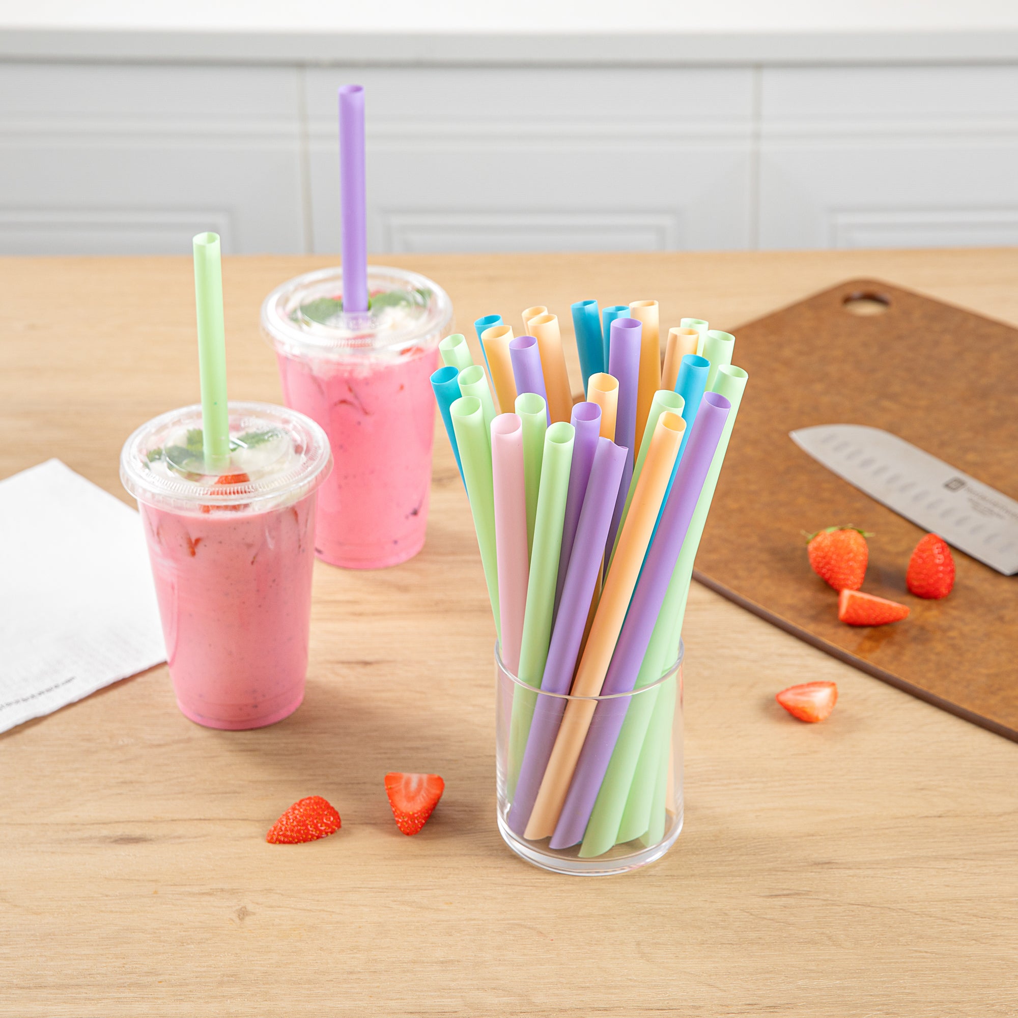 Eco-Friendly PLA Plastic Straws - Compostable, Pointed Tip, 100 Count Box | Perfect for Parties, Restaurants & Sustainable Living