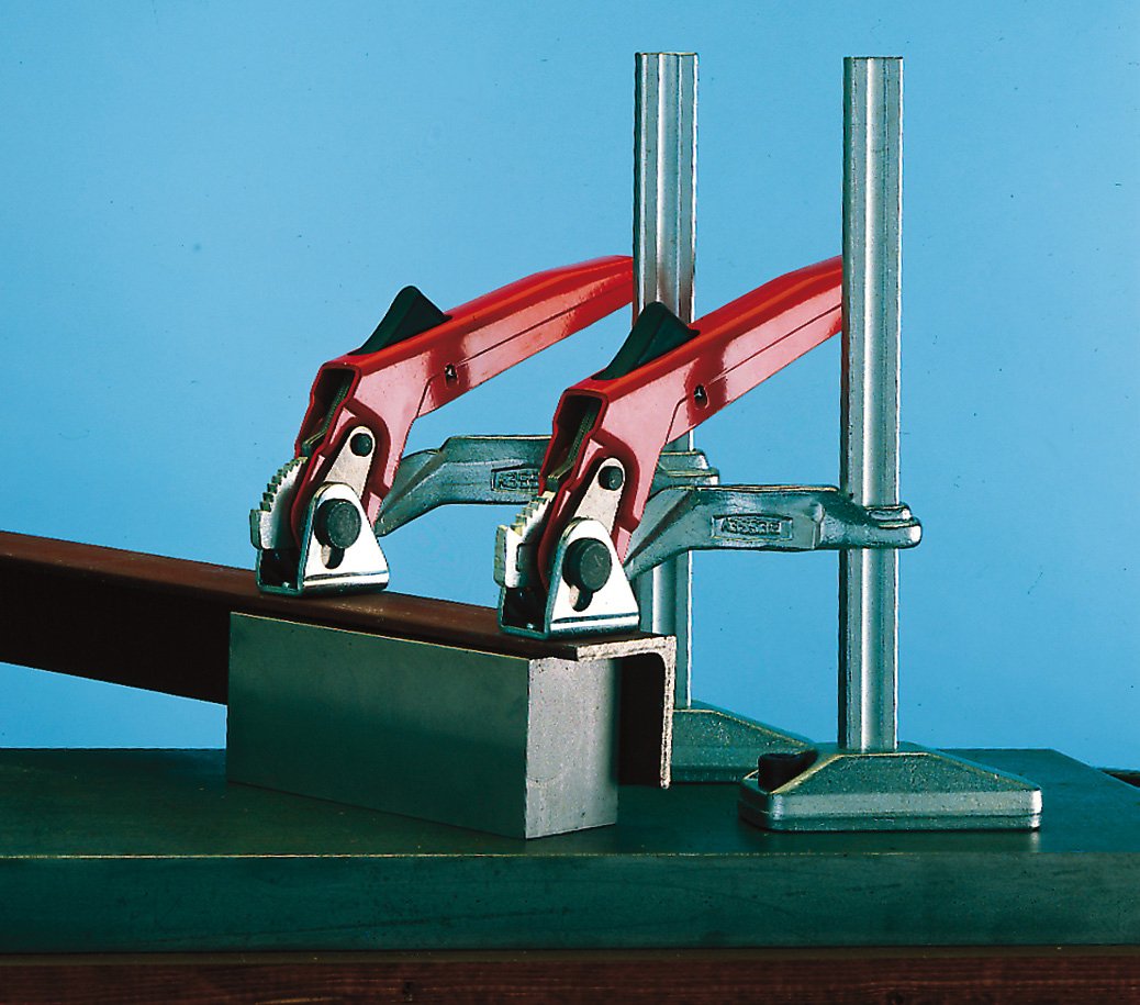 Bessey BS2N Heavy Duty Table Clamp - 7.87In/3.94In Silver & Red Workbench Clamp for Woodworking, Metalworking & DIY Projects - Secure Workholding Tool for Carpentry, Welding & Crafting