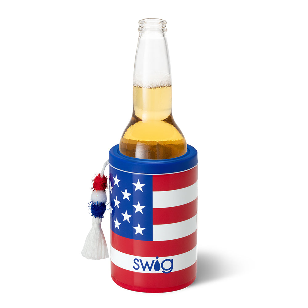 All American Can & Bottle Cooler - 12oz Insulated Beer & Soda Holder for Camping, Picnics & Outdoor Parties