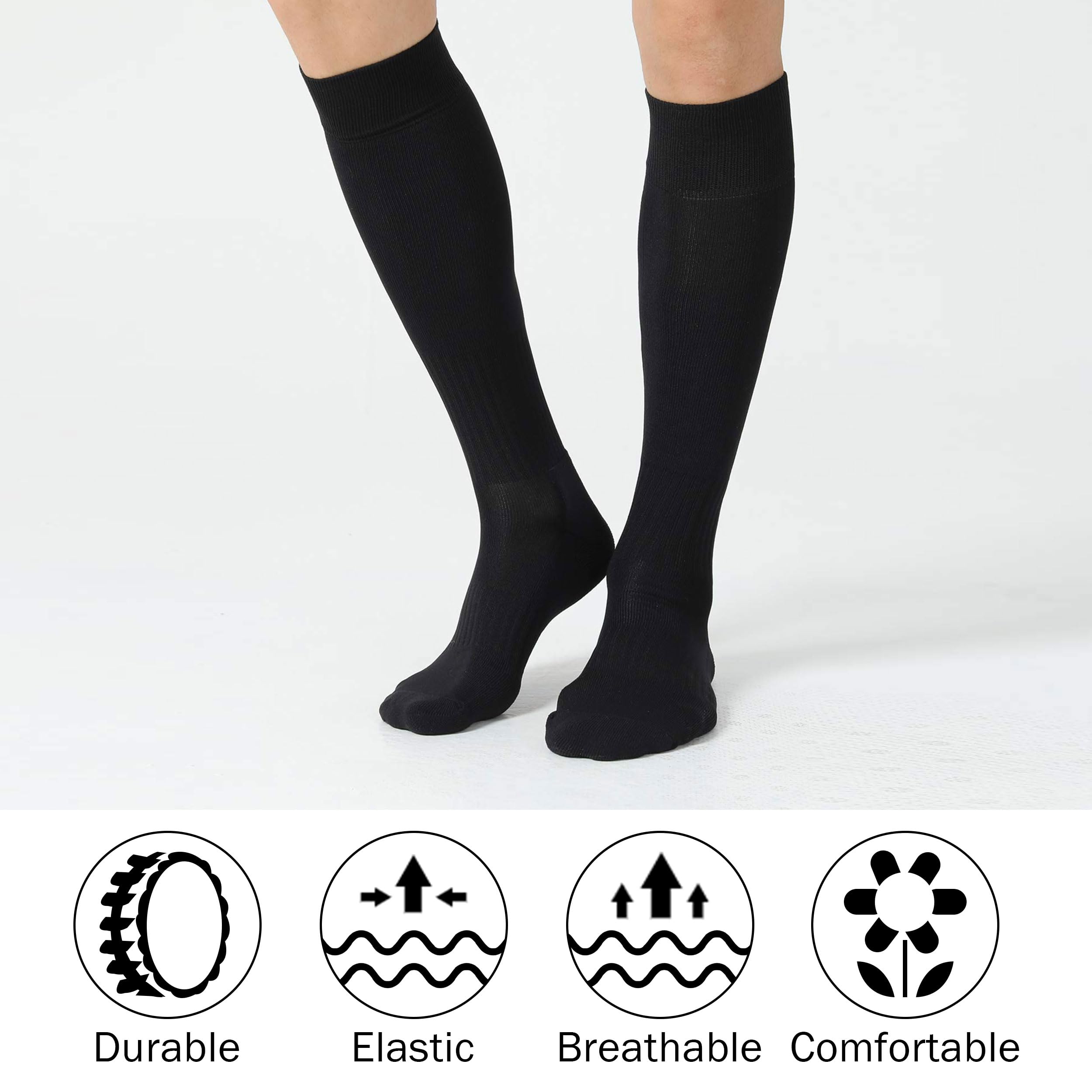 Best Soccer Socks for Men & Women - High Performance Knee-High Baseball/Softball Socks with Cushion & Breathable Fabric (2 Pairs, S-XL) - Ideal for Sports Training, Running, and Team Games