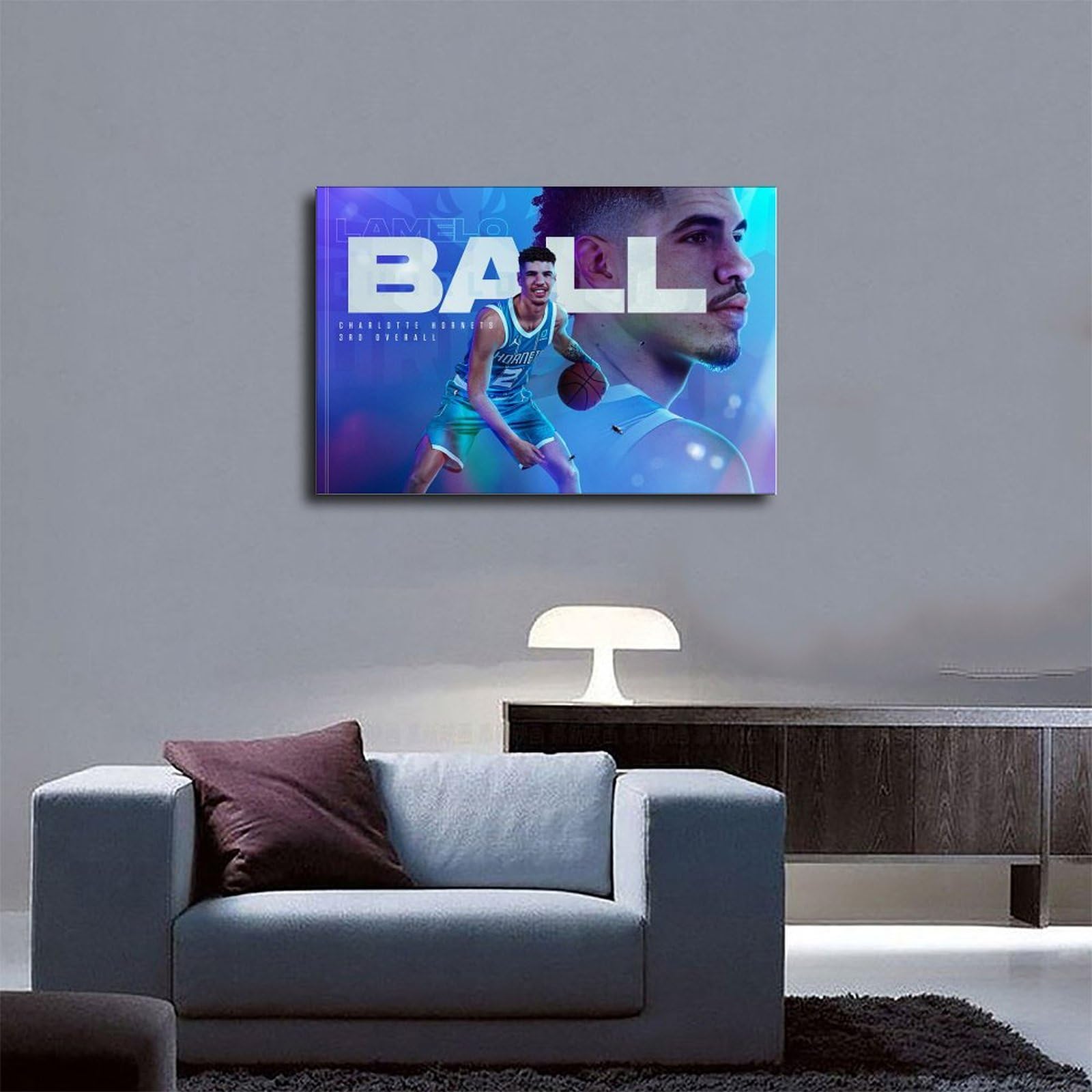 BAVIEN LaMelo Ball Basketball Poster - 24x36 Inch (60x90cm) Canvas Wall Art for Sports Fans - Perfect for Bedroom, Office & Man Cave Decor - Great Gift for NBA Lovers