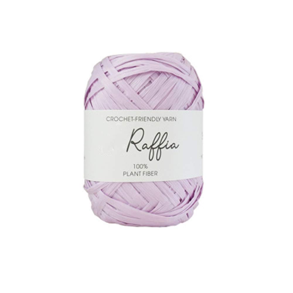 Clisil 40g 80yd Natural Fiber Raffia Yarn for Crochet & Knitting - Summer Lilac DIY Yarn for Handmade Bags, Hats & Crafts | Perfect for Beach Accessories, Home Decor & Gift Making